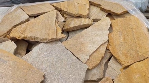 Плитняк златолит жёлтый для цоколя купить в Зеленограду